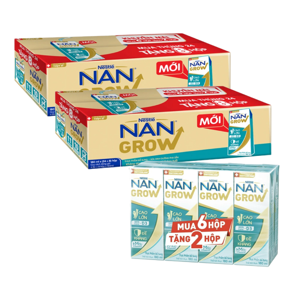 Combo 2 thùng 24 + 8 hộp sữa pha sẵn Nestlé NAN Grow
