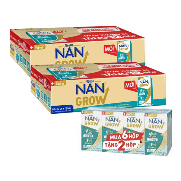 Combo 2 thùng 36 + 12 hộp sữa pha sẵn Nestlé NAN Grow