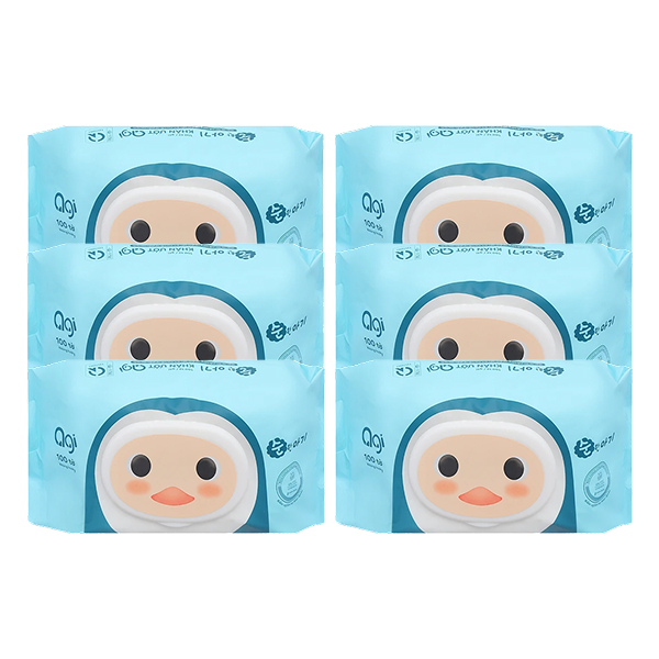Combo 6 khăn ướt Agi không mùi - Chim cánh cụt