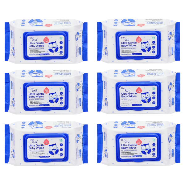 Combo 6 khăn ướt BZU BZU Ultra Gentle không mùi gói 80 miếng