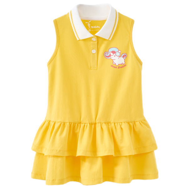 Đầm Rabity cotton vàng