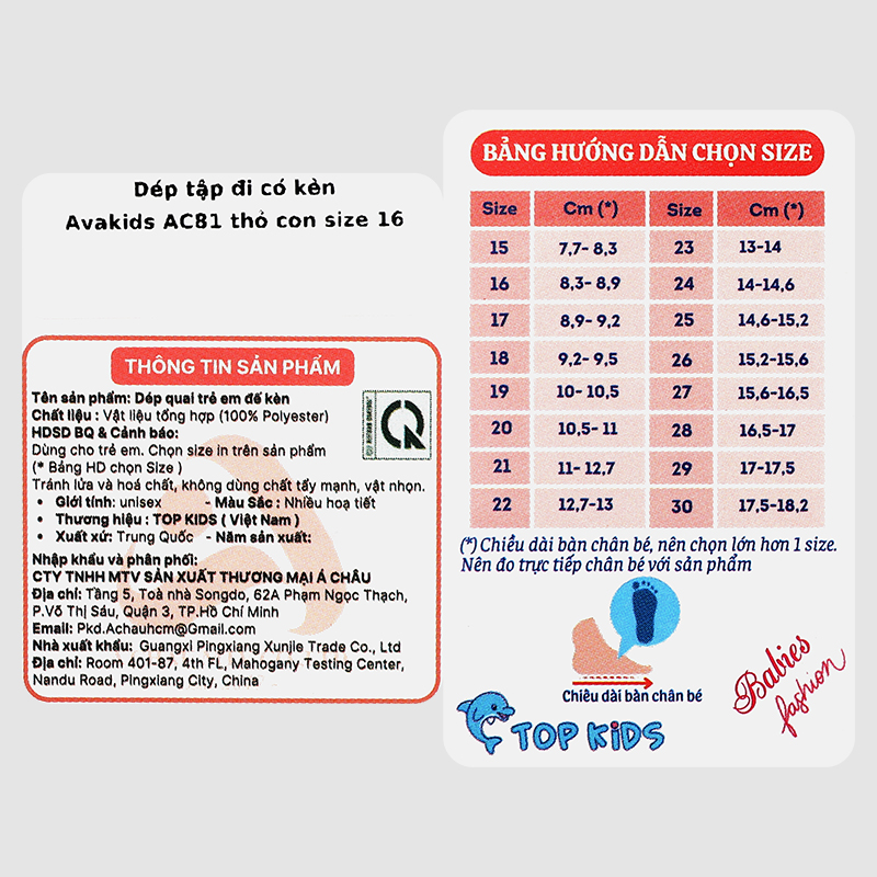 Giày tập đi cho bé Á Châu Avakids AC81 màu xanh dương 22