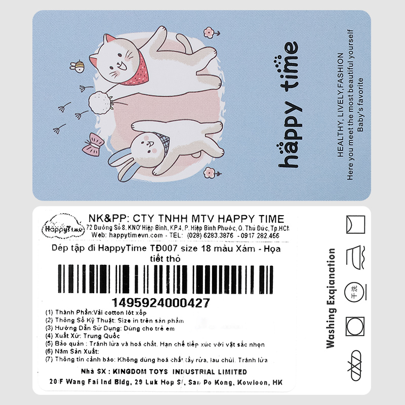 Giày tập đi cho bé HappyTime TĐ007 màu hồng 20