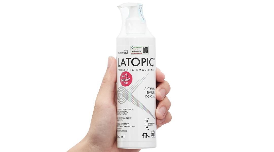 Sữa dưỡng Latopic Probiotic Emollient Active Body Emulsion dưỡng ẩm toàn thân, dịu da kích ứng chai 250ml - 8