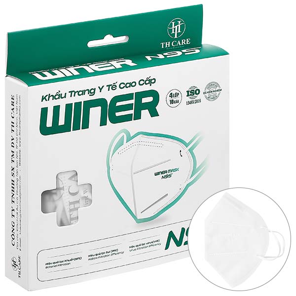 Khẩu trang y tế Winer N95 4 lớp màu trắng