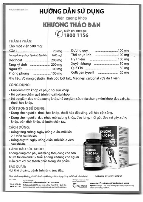 Khương Thảo Đan làm trơn và phục hồi sụn khớp lọ 30 viên - 11