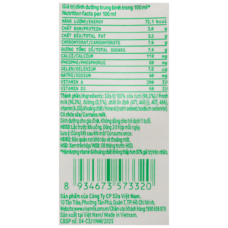 Combo 2 thùng 48 hộp sữa tươi tiệt trùng Vinamilk có đường 110 ml (từ 1 tuổi) - Giao bao bì ngẫu nhiên 13