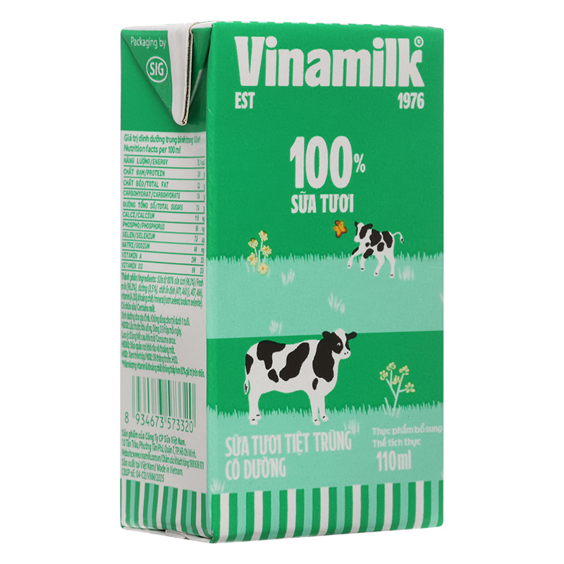 Combo 2 thùng 48 hộp sữa tươi tiệt trùng Vinamilk có đường 110 ml (từ 1 tuổi) - Giao bao bì ngẫu nhiên 7