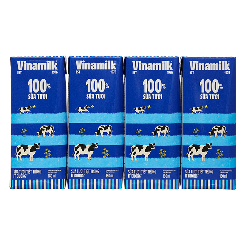 Combo 2 thùng 48 hộp sữa tươi tiệt trùng Vinamilk ít đường 180 ml (từ 1 tuổi) - Giao bao bì ngẫu nhiên 5