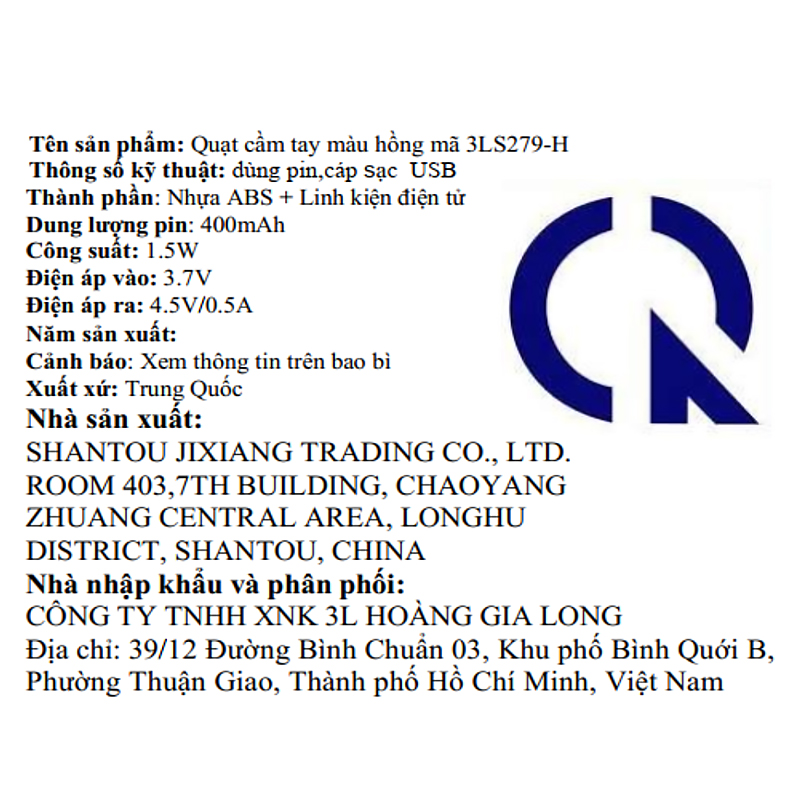 Quạt cầm tay và để bàn 3L 3LS279-H 10