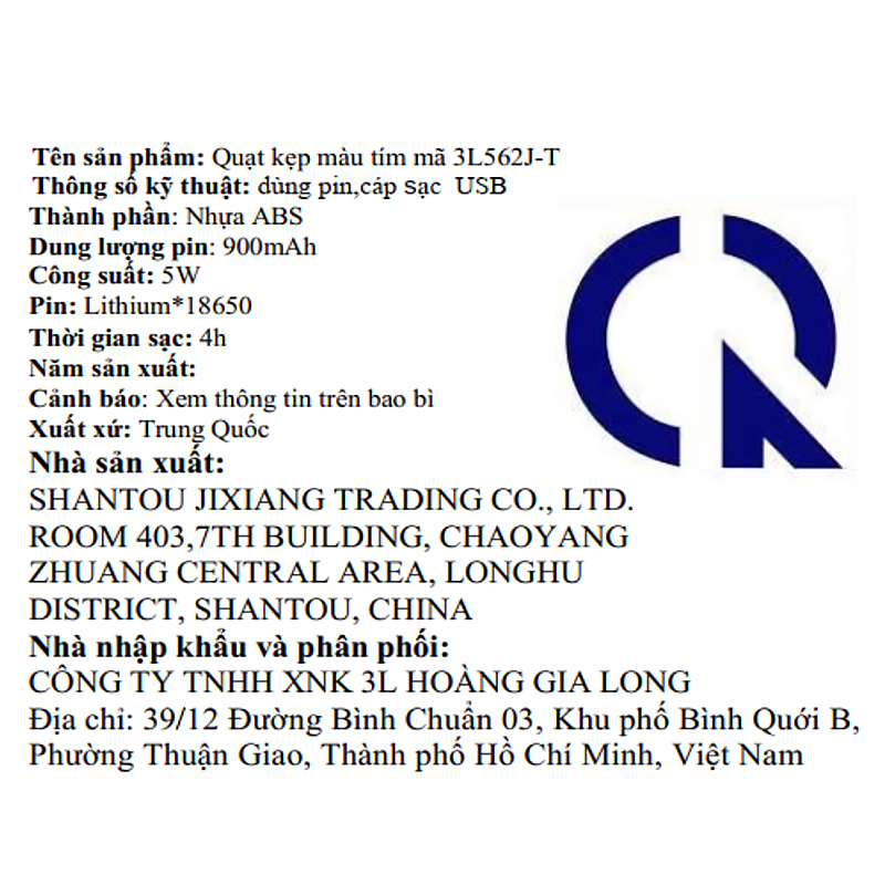 Quạt kẹp và để bàn mini xoay 720 độ 3L 3L562J-T 12