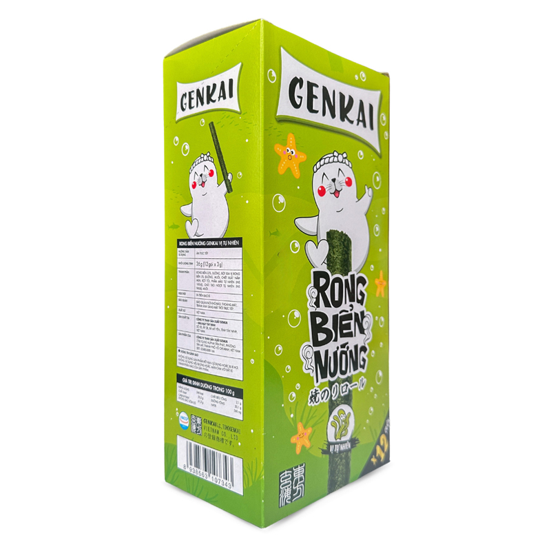 Hộp 12 gói snack rong biển vị tự nhiên Genkai 3g (từ 1 tuổi) 2