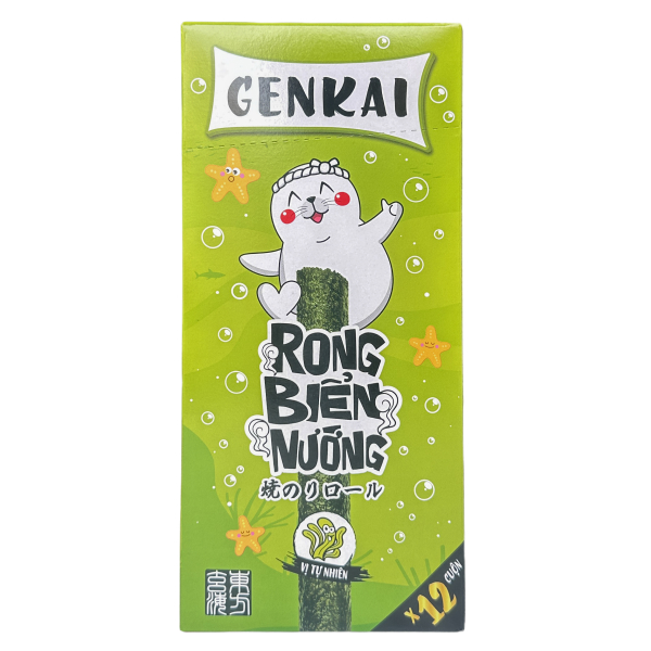 Hộp 12 gói snack rong biển vị tự nhiên Genkai