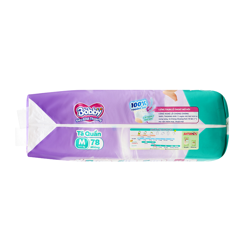 Combo 3 tã quần Bobby size M 78 miếng (6 - 11 kg) - Giao bao bì ngẫu nhiên 6