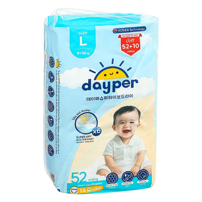 Combo 2 tã quần Dayper size L 52 miếng (9 - 14 kg) 3