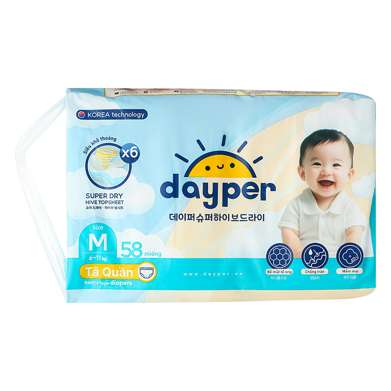Combo 2 tã quần Dayper size M 58 miếng (6 - 11 kg) 2