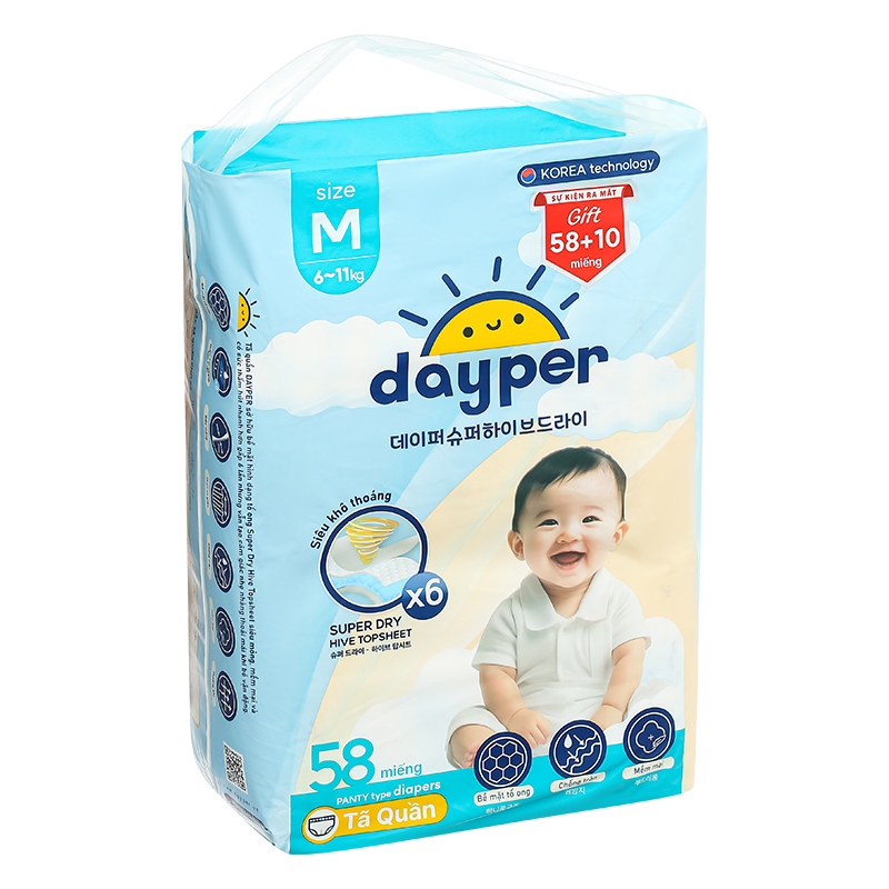 Combo 2 tã quần Dayper size M 58 miếng (6 - 11 kg) 3