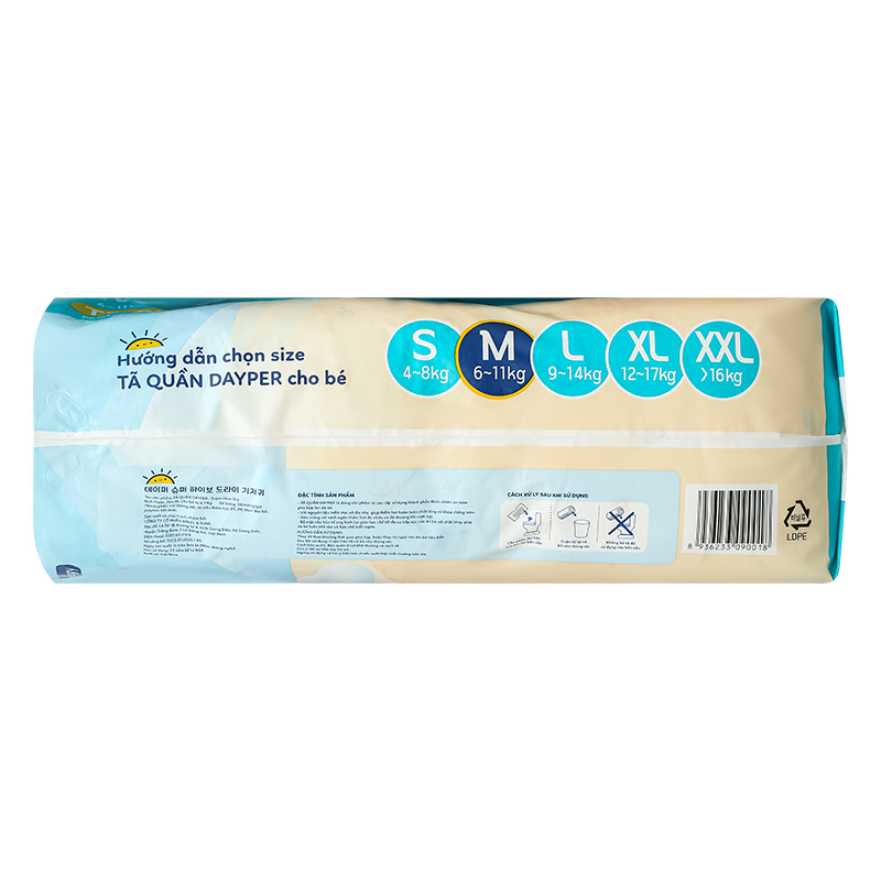 Combo 2 tã quần Dayper size M 58 miếng (6 - 11 kg) 5