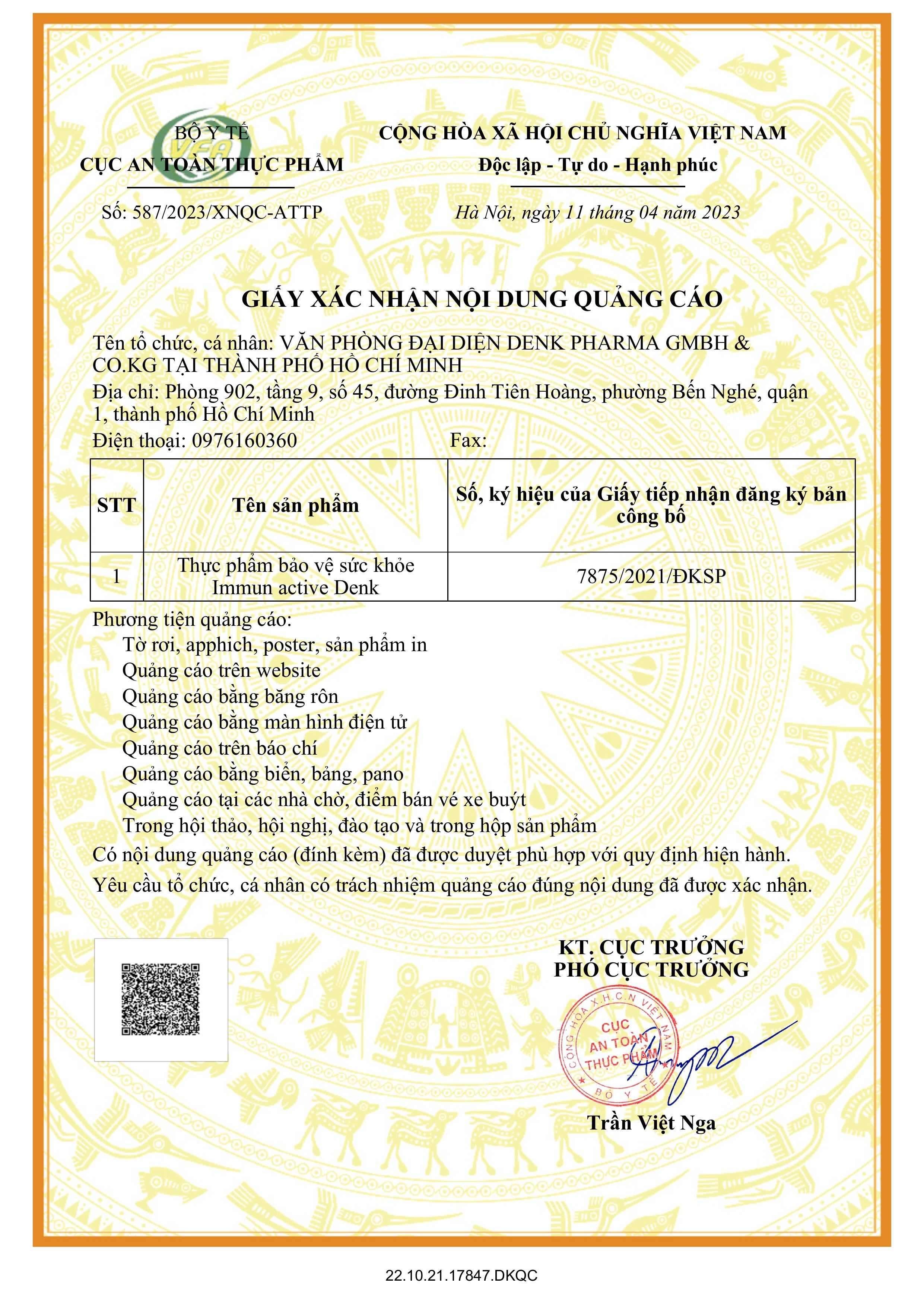 Immun Active Denk hỗ trợ nâng cao sức đề kháng hộp 20 gói x 2g
