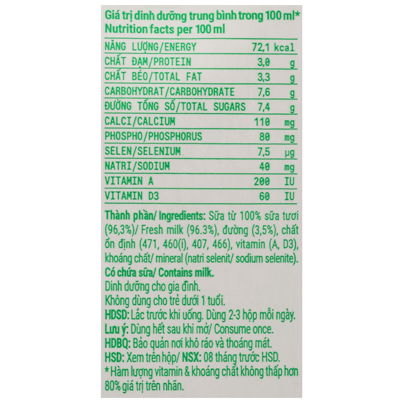 Thùng 48 hộp sữa tươi tiệt trùng Vinamilk có đường 180 ml (từ 1 tuổi) - Giao bao bì ngẫu nhiên 13