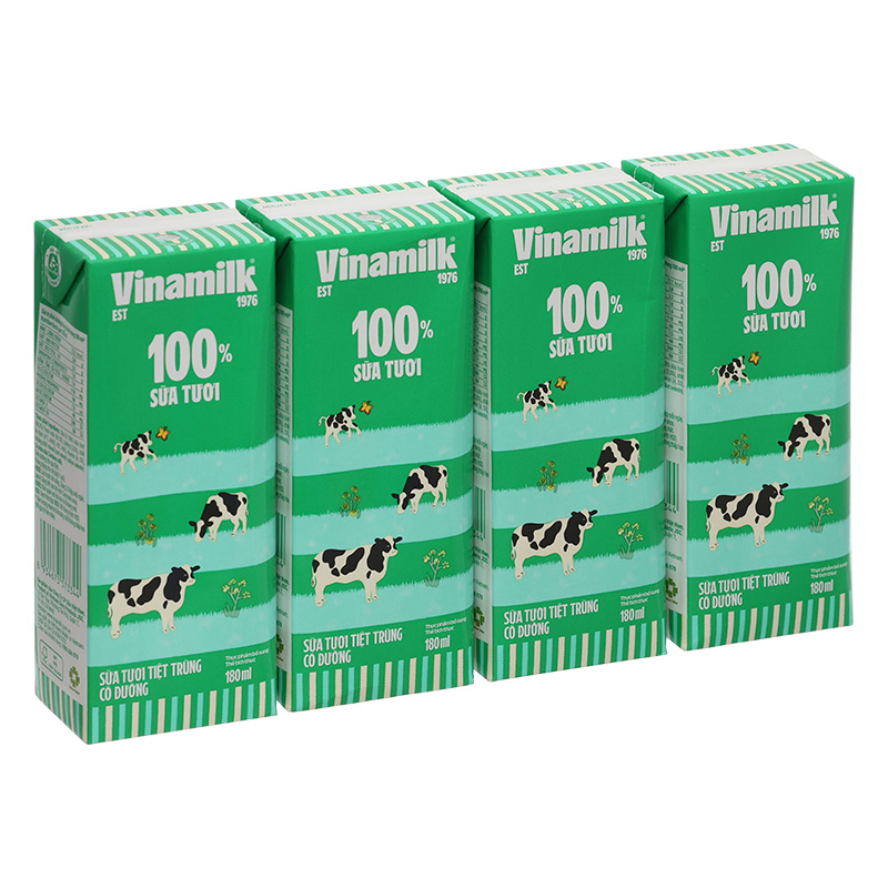 Thùng 48 hộp sữa tươi tiệt trùng Vinamilk có đường 180 ml (từ 1 tuổi) - Giao bao bì ngẫu nhiên 4