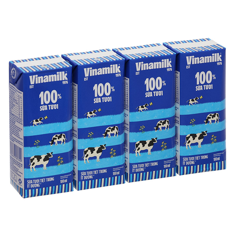 Combo 2 thùng 48 hộp sữa tươi tiệt trùng Vinamilk ít đường 180 ml (từ 1 tuổi) - Giao bao bì ngẫu nhiên 18