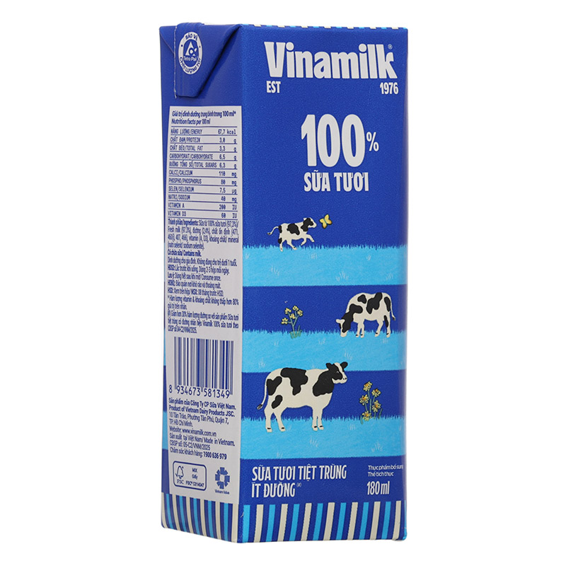 Combo 2 thùng 48 hộp sữa tươi tiệt trùng Vinamilk ít đường 180 ml (từ 1 tuổi) - Giao bao bì ngẫu nhiên 21