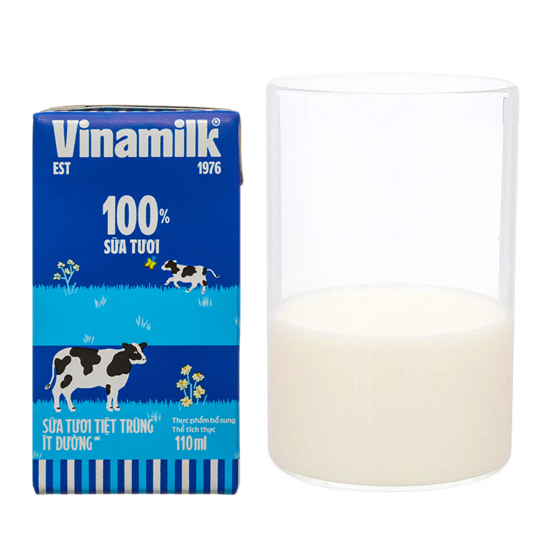 Combo 2 thùng 48 hộp sữa tươi tiệt trùng Vinamilk ít đường 110 ml (từ 1 tuổi) 27