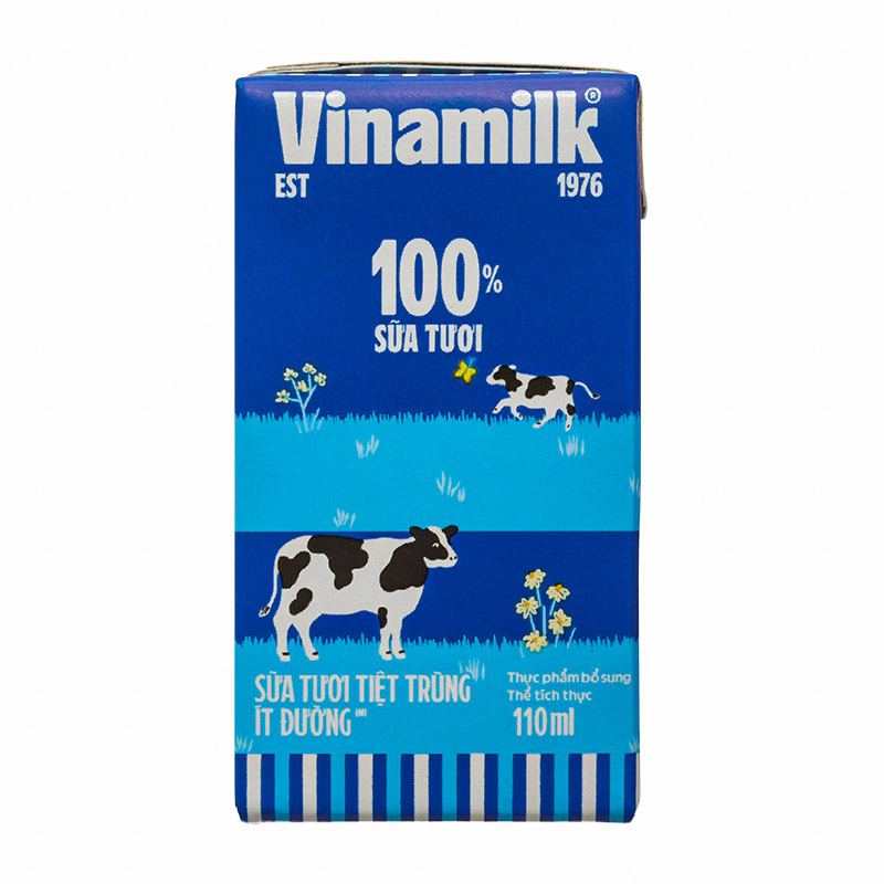 Combo 2 thùng 48 hộp sữa tươi tiệt trùng Vinamilk ít đường 110 ml (từ 1 tuổi) 23