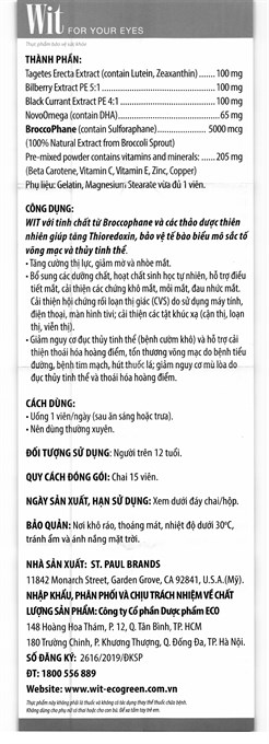 Thực phẩm bảo vệ sức khoẻ: Wit - 15