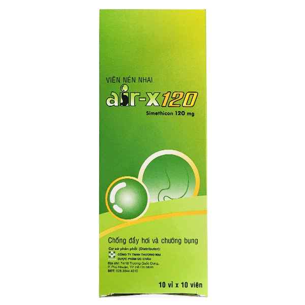 Viên nhai Air-X 120 hỗ trợ điều trị các triệu chứng đầy hơi