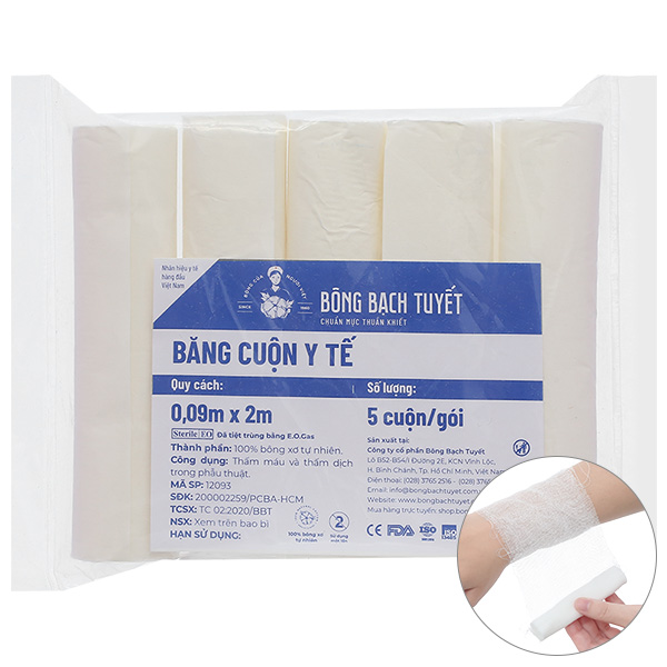 Băng cuộn y tế Bông Bạch Tuyết (9cm x 200cm)