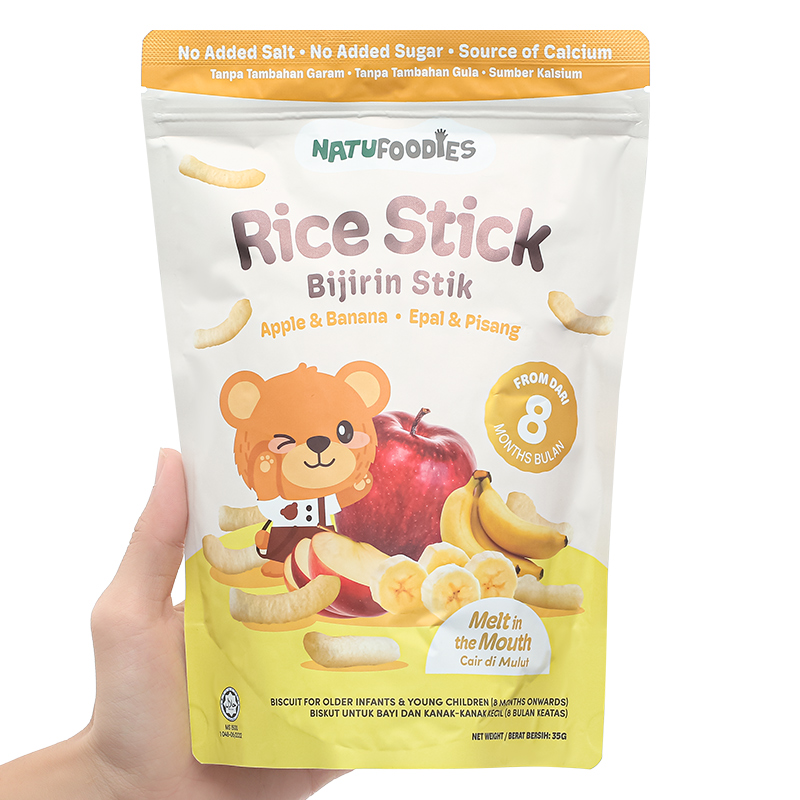 Bánh gạo ăn dặm NATUFOODIES PUFF vị táo, chuối gói 35g (từ 8 tháng) 3