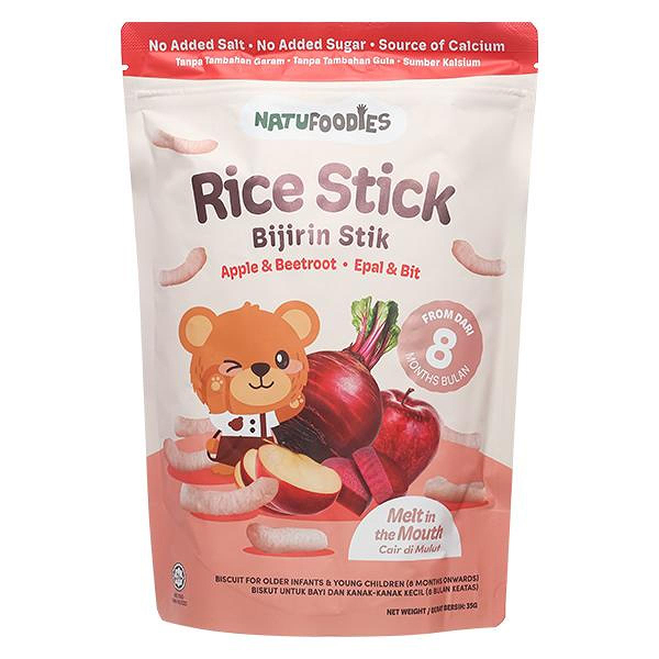 Bánh gạo lứt ăn dặm NATUFOODIES PUFF vị táo, củ dền