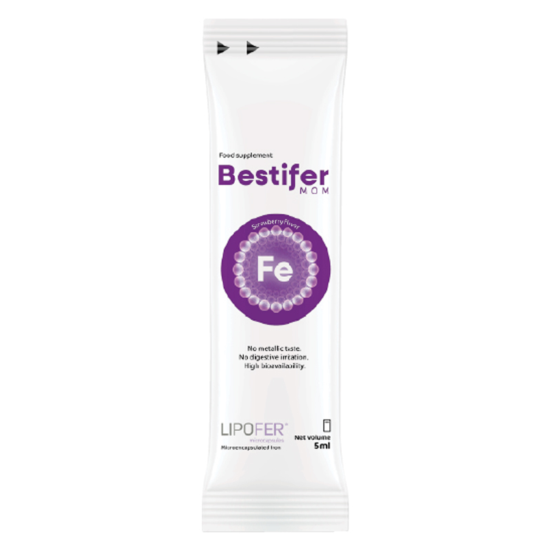 Thực phẩm bảo vệ sức khỏe Bestifer MOM bổ sung sắt, hỗ trợ tạo hồng cầu hương dâu, 24 gói dạng uống 4