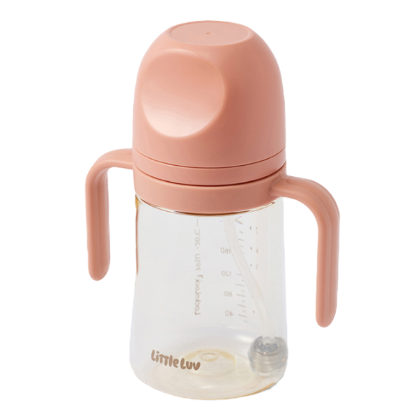 Bình tập uống PPSU Lock&Lock Little Luv Straw Cup HAP915PIK 350ml - Màu hồng (từ 6 tháng)