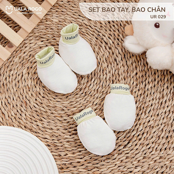 Bộ bao tay, bao chân Ualarogo UR029 màu xanh (0 - 3 tháng)