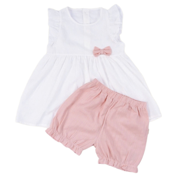 Bộ sát nách bé gái Ualarogo UR3851 màu hồng