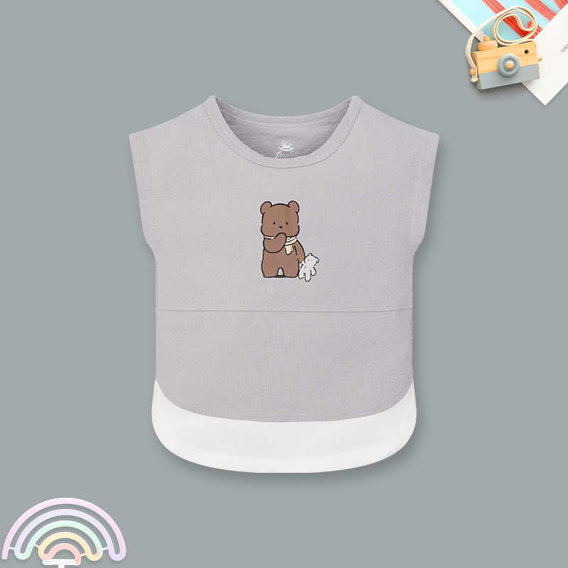 Bộ sát nách bé trai Pony Kids vạt cong in màu be rêu 16