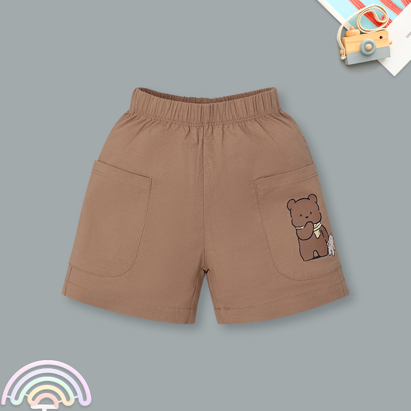 Bộ sát nách bé trai Pony Kids vạt cong in màu be rêu 22