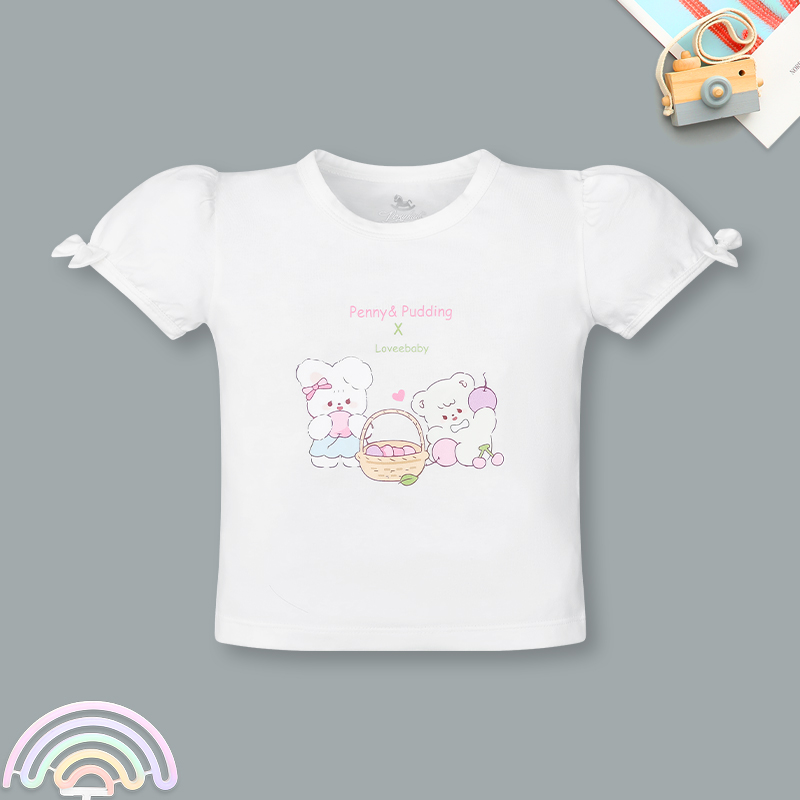 Bộ tay ngắn bé gái Pony Kids quần lỡ túi tim màu vàng 16