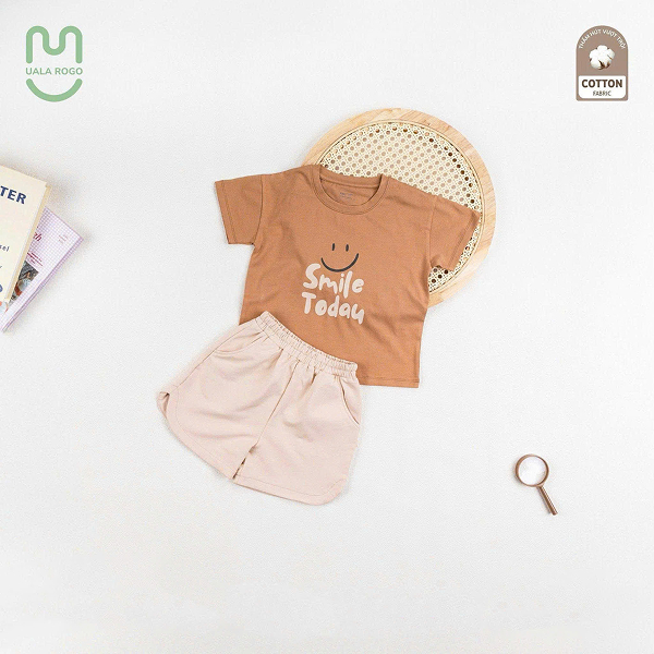Bộ tay ngắn bé trai Ualarogo UR3860 màu nâu