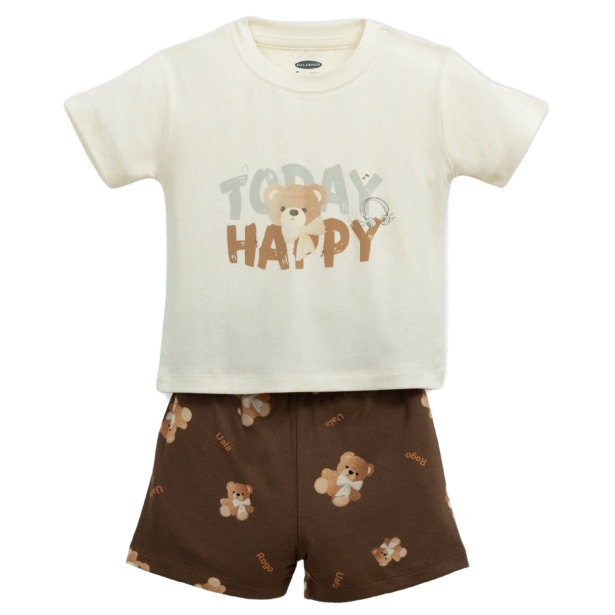 Bộ tay ngắn bé trai UR2228 màu be nâu