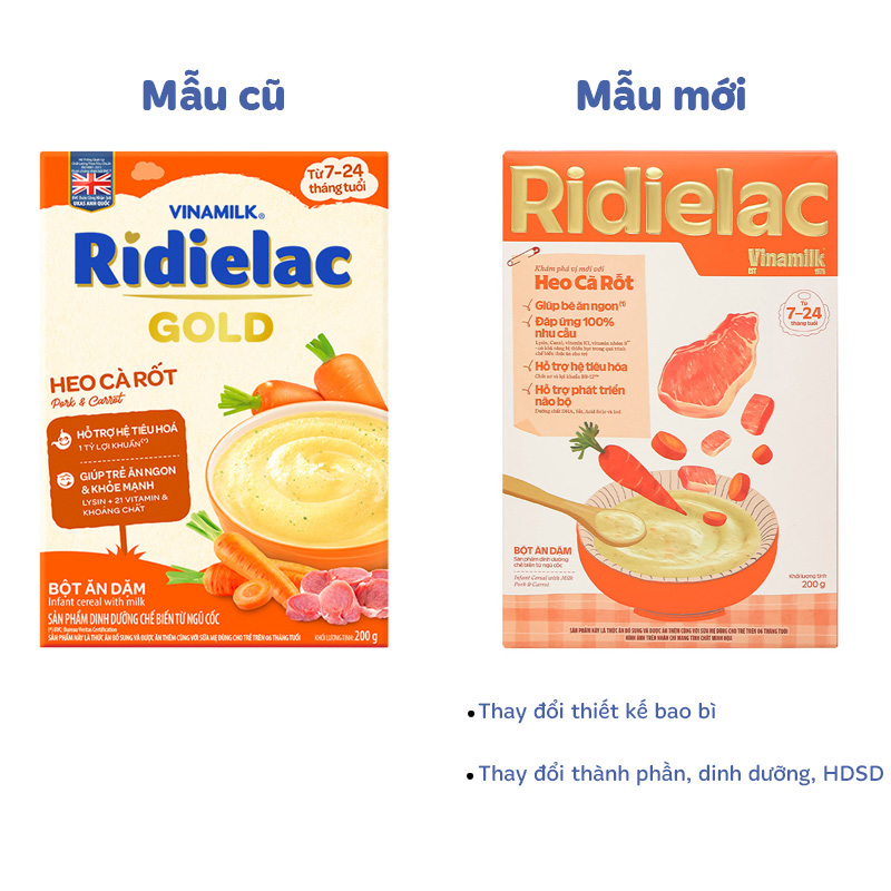 Bột ăn dặm Vinamilk RiDielac Gold yến mạch, gà và đậu Hà Lan hộp 200g (7 - 24 tháng) 4