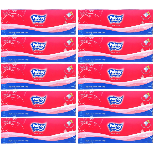 Combo 10 hộp khăn giấy lụa Pulppy không mùi