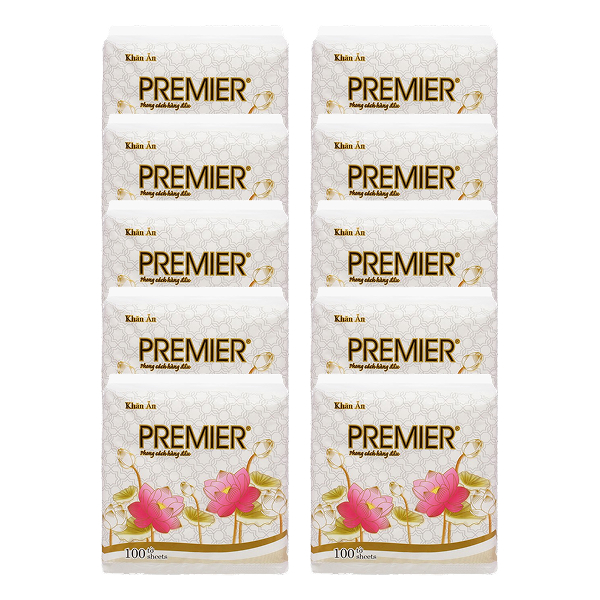 Combo 10 khăn giấy ăn PREMIER không mùi