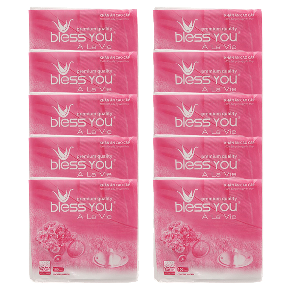 Combo 10 khăn giấy ăn Bless You À La Vie không mùi 33 cm x 33 cm
