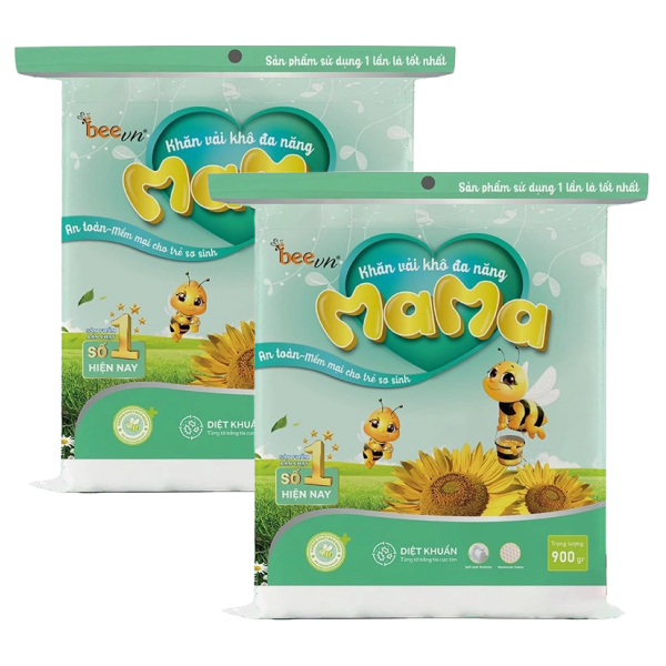 Combo 2 túi khăn vải khô đa năng Mama không mùi