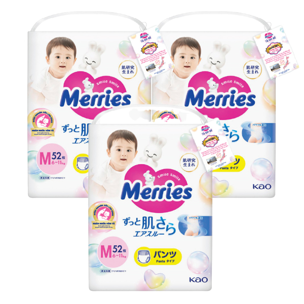 Combo 3 tã quần Merries size M