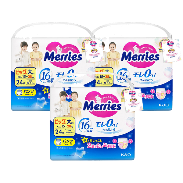 Combo 3 tã quần Merries size XXL